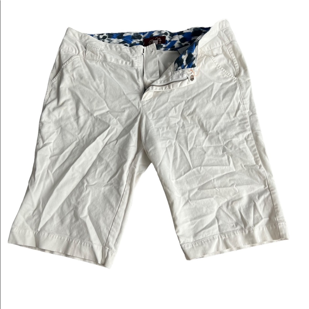 Women White Knee Length Shorts